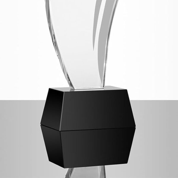 GS135 Black Base Crystal Trophy Award with Stars Design - Image 3