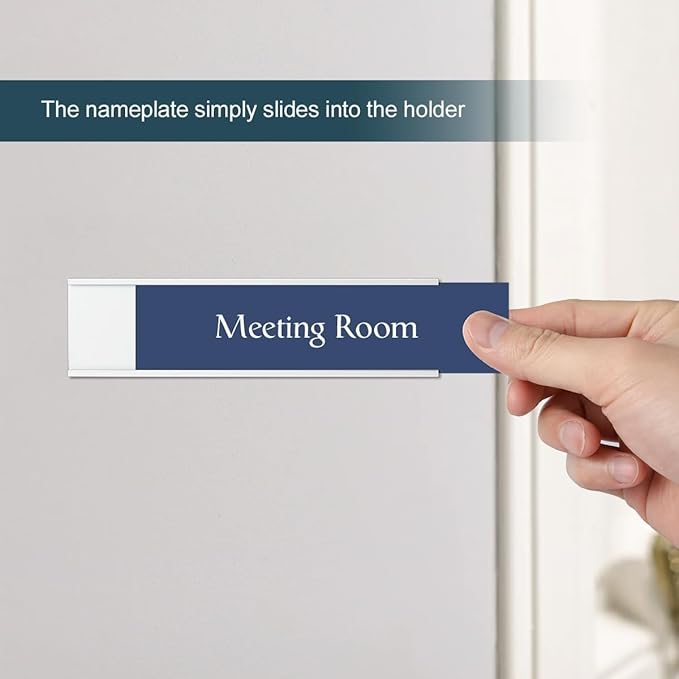 1 Pack Name Plate Holder, Wall Mount Office Door Name Plate Holder for Meeting Room