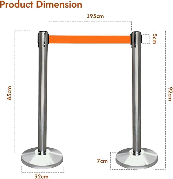 GS102 SAKPHIL Queue Control Stanchions | 2 mtr Belt (Black)