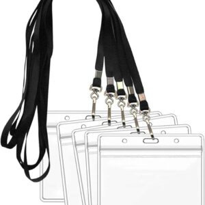 GS122 SAKPHIL 10 PCS Plastic Name Badge Holders with Waterproof Holder