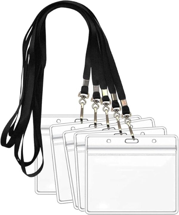 GS122 SAKPHIL 10 PCS Plastic Name Badge Holders with Waterproof Holder