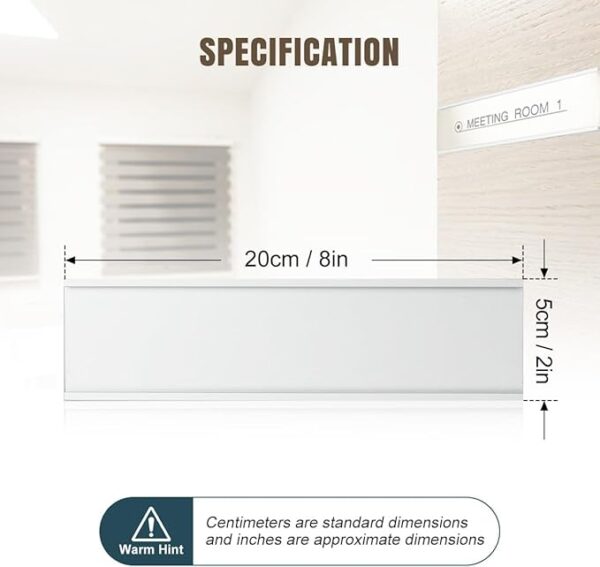 1 Pack Name Plate Holder, Wall Mount Office Door Name Plate Holder for Meeting Room - Image 2