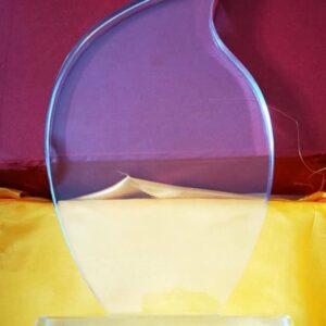 GS138 Giftex Flame shaped Crystal Trophy Award (15cm)