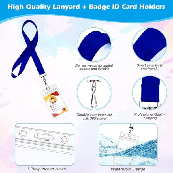 GS116 5 Pack Colorful Lanyard with Waterproof ID Card Holder - Image 4