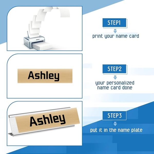4 Pack Aluminum Name Plate Holder for Desk, 6 x 20 cm Office Business Door Sign Holder - Image 3