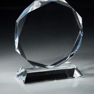 GS139 Round Optic Crystal Glass Trophy (13cm)