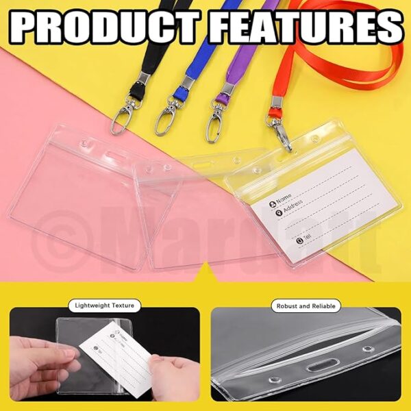 GS117 25PC Sets Clear Name Tags with Lanyard - Image 3