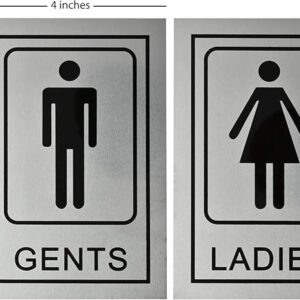 Stainless Steel Gents Ladies Signage Self Adhesive Sticker for Toilet, Restroom, Glass Doors, Wooden Doors, Offices, Hospitals
