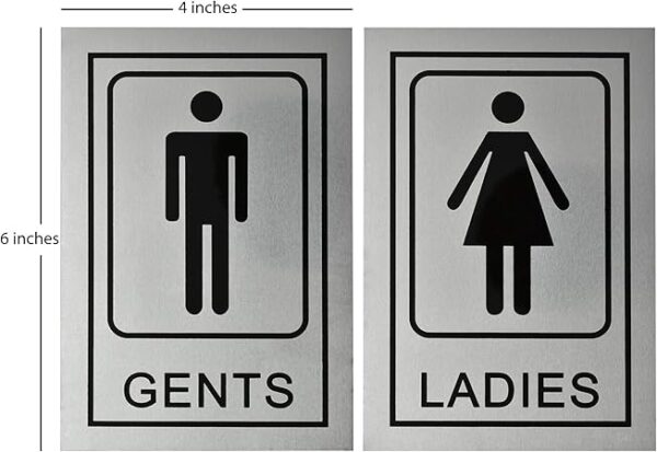 Stainless Steel Gents Ladies Signage Self Adhesive Sticker for Toilet, Restroom, Glass Doors, Wooden Doors, Offices, Hospitals