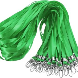 GS119 50Pcs Green Lanyard Badge Lanyards with Swivel Hook