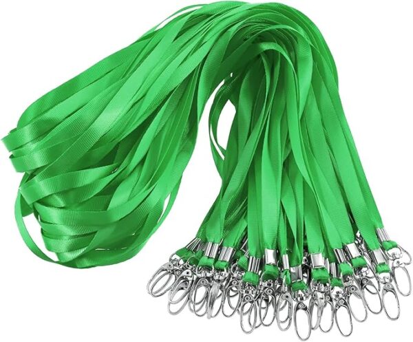 GS119 50Pcs Green Lanyard Badge Lanyards with Swivel Hook