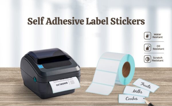 GS111 50mm x 30mm White Food Labels for Catering Food Jars Sticky Stickers - Image 2